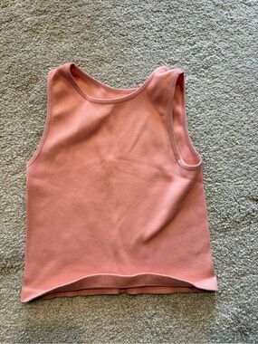 Ribbed Sleeveless Tank Top - Dusty Rose